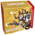 Box of Marvel Super Heroes collector booster packs with comic-style hero artwork and colorful pack foil