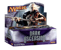Dark Ascension booster box with stacked booster packs and foil accents on a dark fantasy-themed backdrop