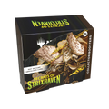 Box of collectible trading card booster packs with fantasy artwork and colorful foil accents