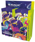 Display box of Edge of Eternities collector booster packs with fantasy artwork and foil accents