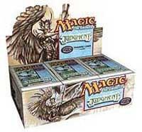 Closed Toreka Altrincham Judgement booster box with colorful fantasy card art on the sleeve