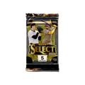 Stacked 2024 Select baseball hobby packs with colorful player action art and gold foil accents on the wrappers