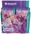 Sealed booster box of Lorwyn Eclipsed collector cards in black and purple foil packaging