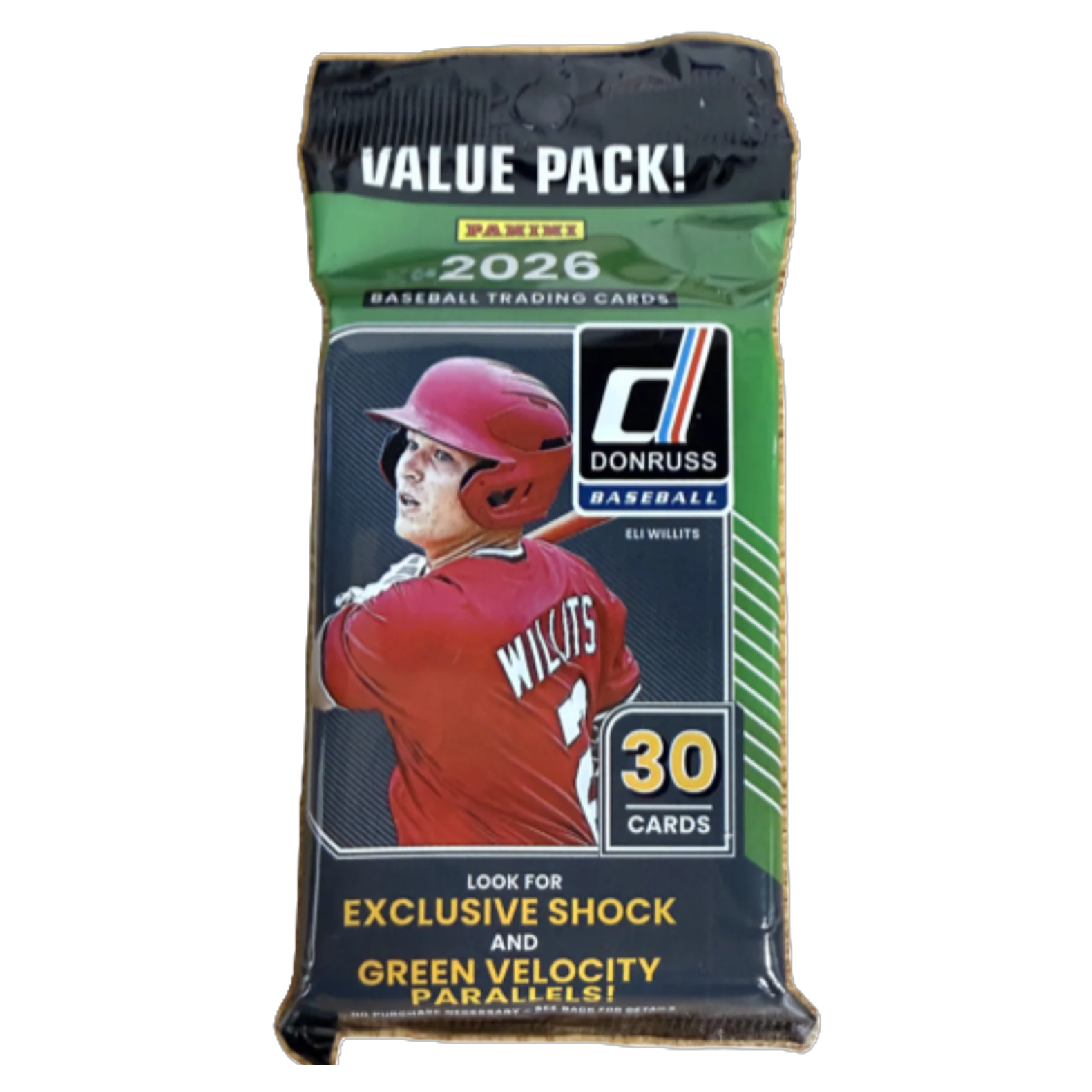 Jumbo value pack of 2026 baseball trading card blaster with colorful team logos and player images on pack front